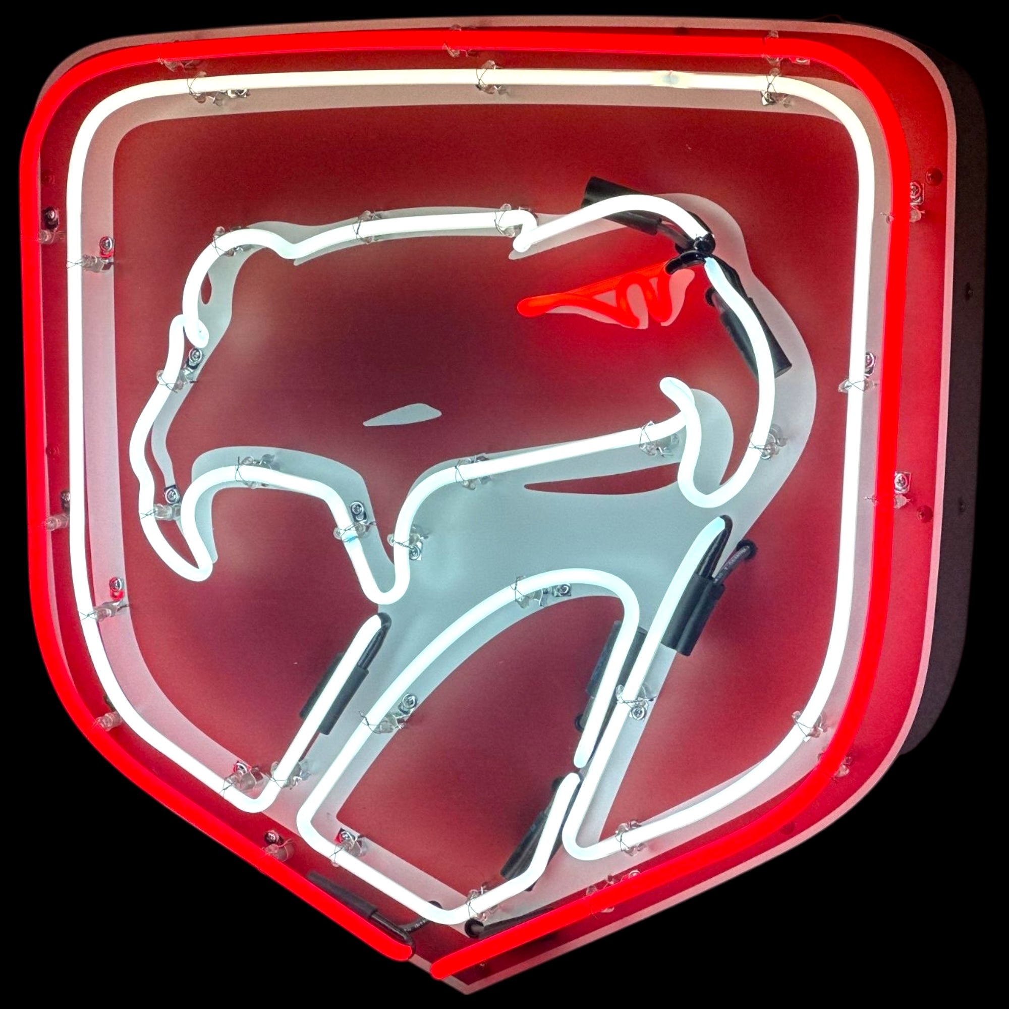 Premium Viper Neon Porcelain Shield (Red) with Die Cut Steel Can