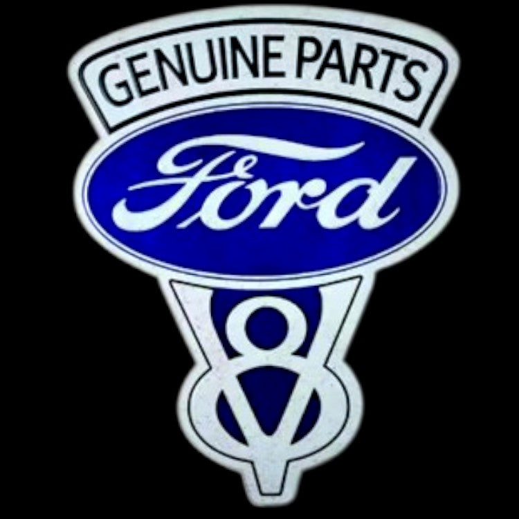 Ford V8 Parts Die Cut Porcelain Vintage Metal Sign