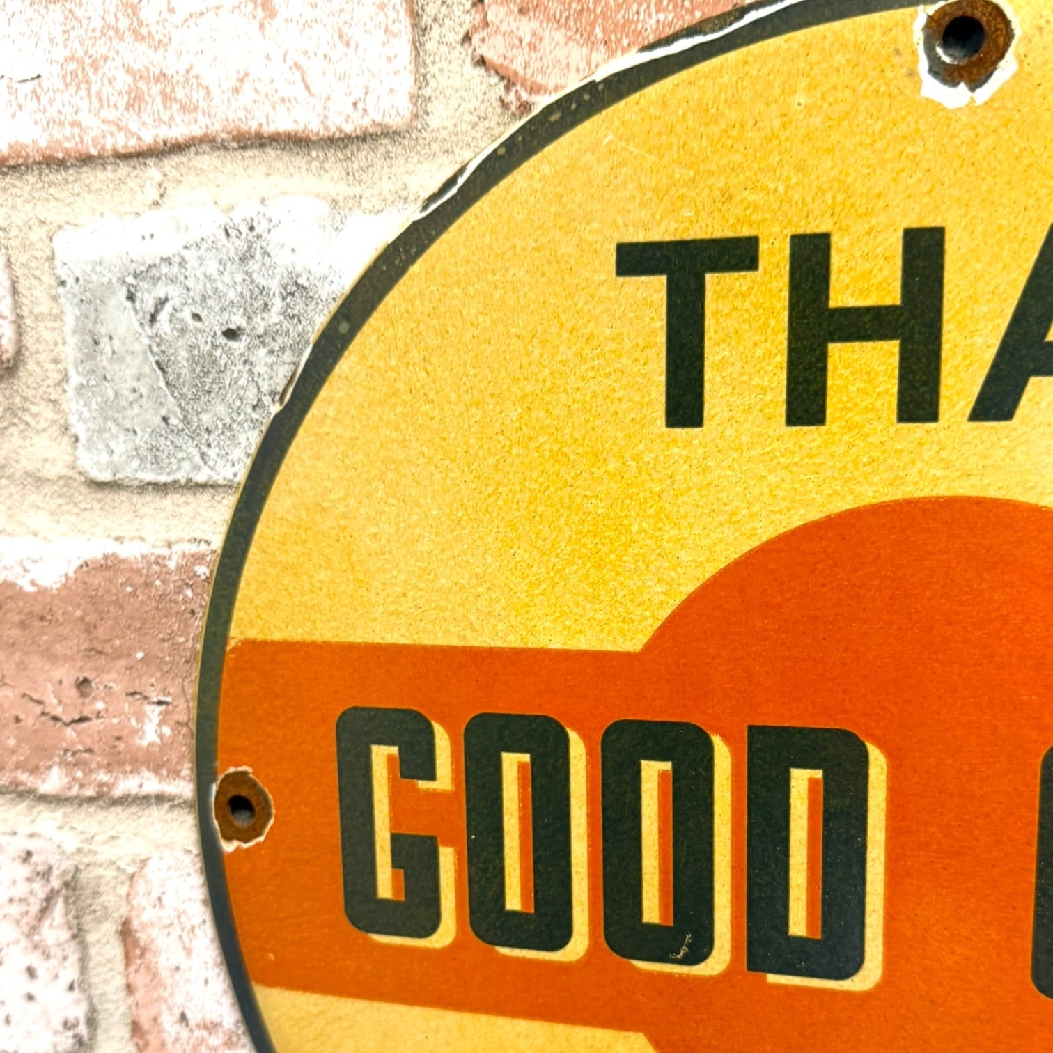 That Good Gulf Gasoline Vintage Porcelain Enamel Pump Plate Sign