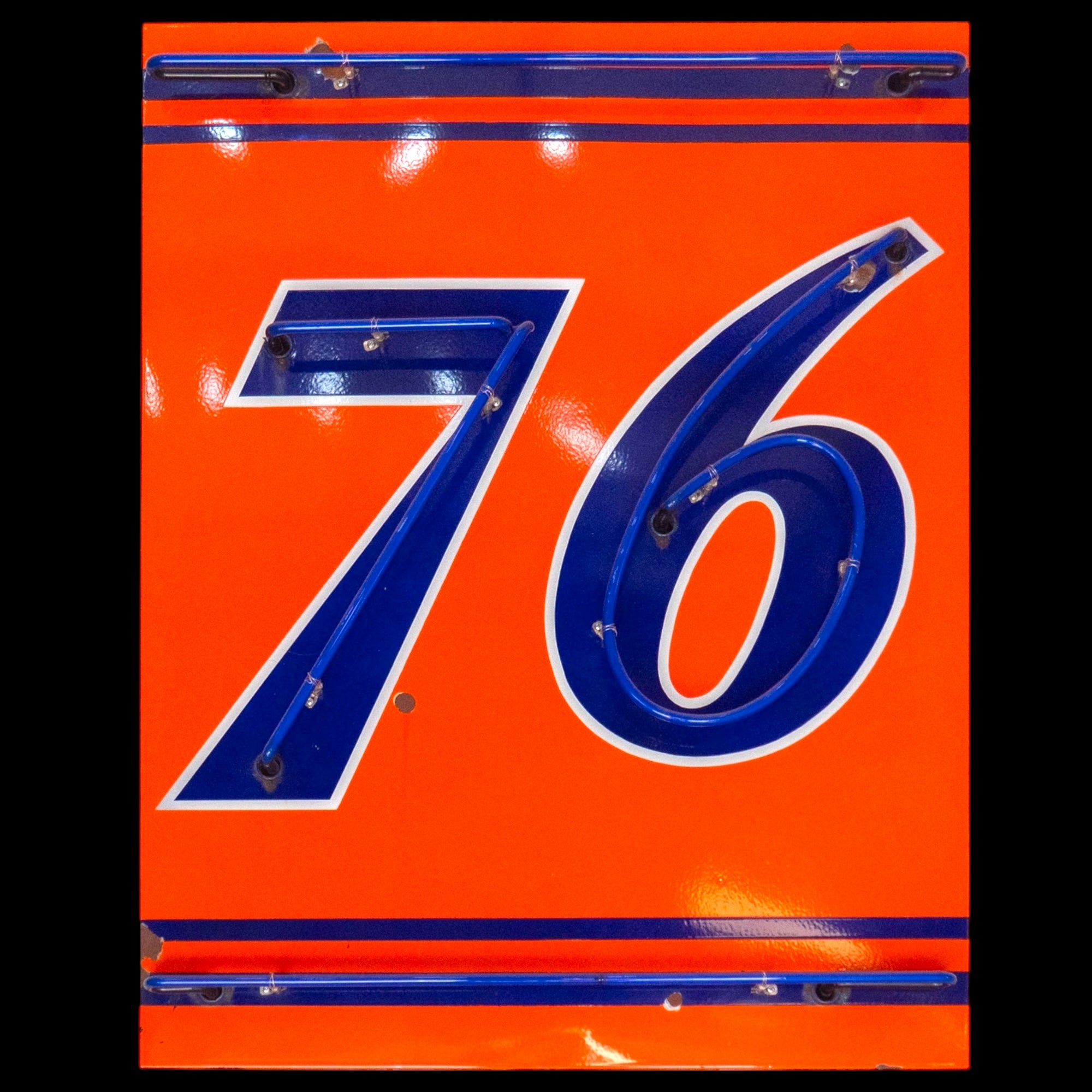 Union 76 Neon Sign - Real Glass, Porcelain, Steel Can - Vintage Gas Advertising