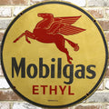2Ft Mobilgas Ethyl Pegasus Blue Porcelain Enamel Sign (24-Inch)