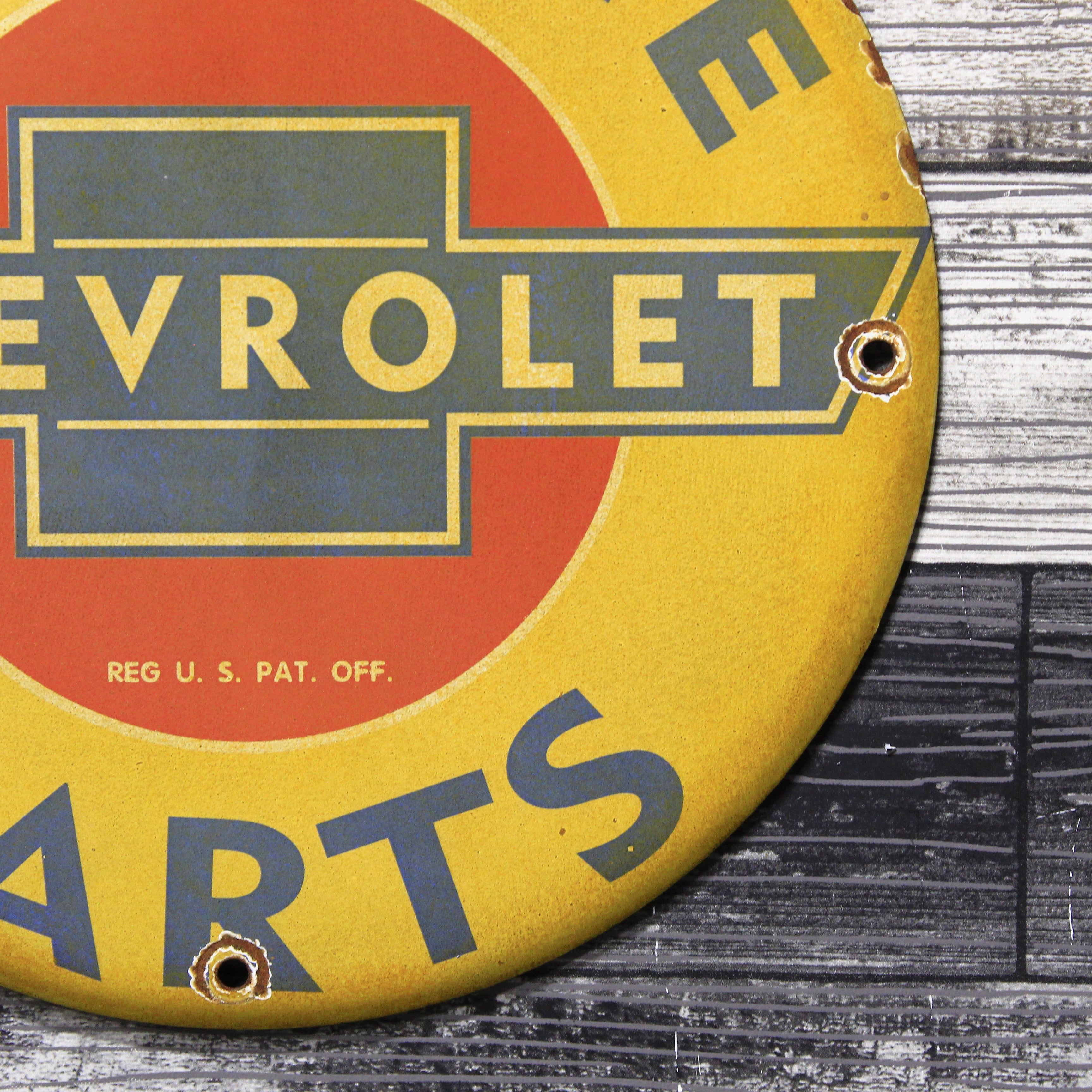 Chevrolet Genuine Parts Porcelain Enamel Sign (12in)