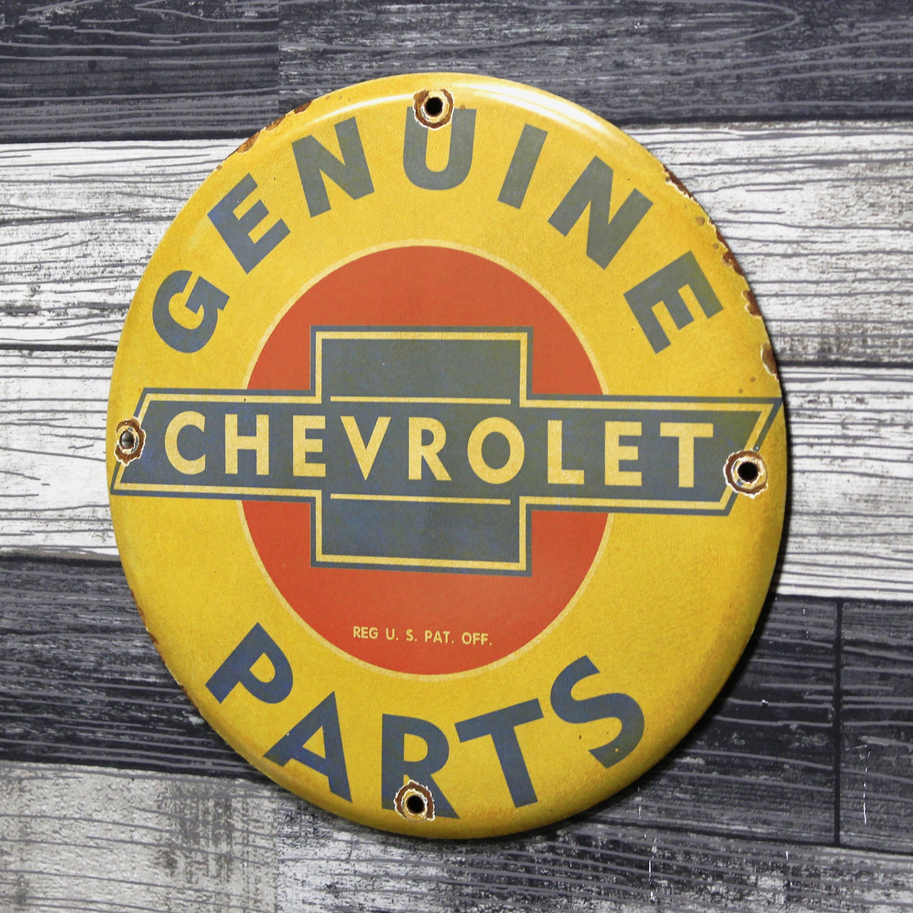 Chevrolet Genuine Parts Porcelain Enamel Sign (12in)