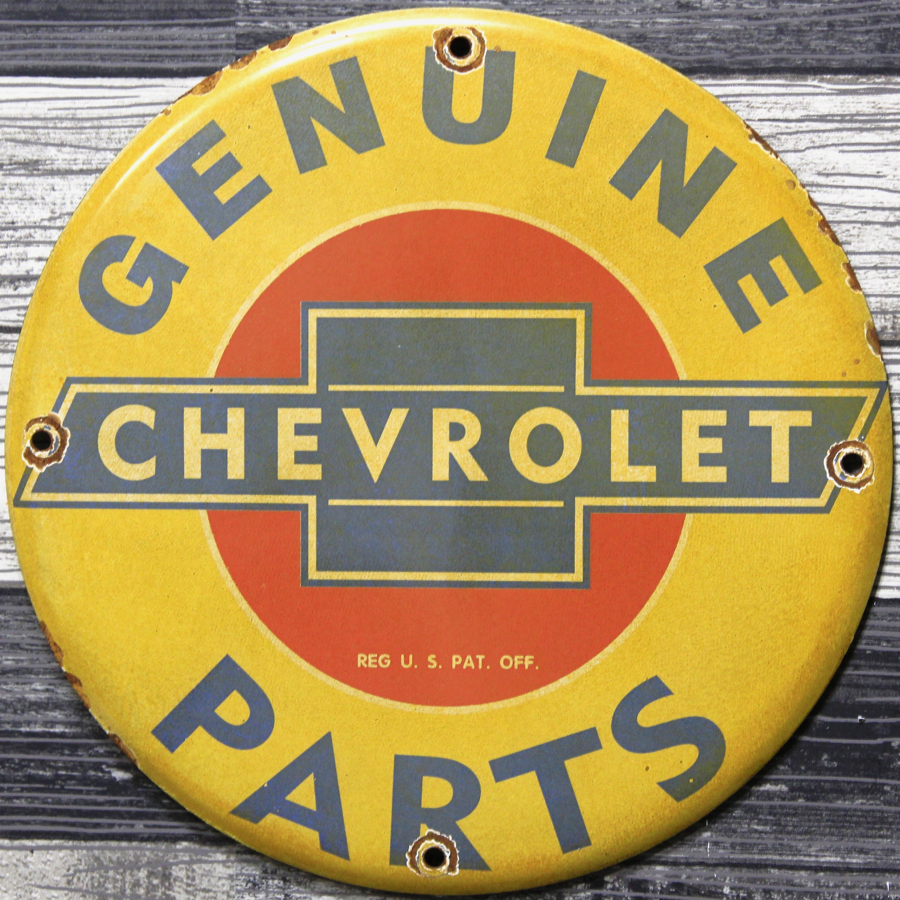 Chevrolet Genuine Parts Porcelain Enamel Sign (12in)