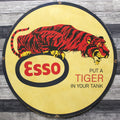 Esso Gas "Put a Tiger in Your Tank" Large 30-Inch Porcelain Service Station Sign