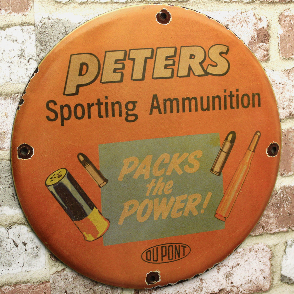 DuPont Peters Sporting Ammunition Porcelain Enamel Sign (12in)