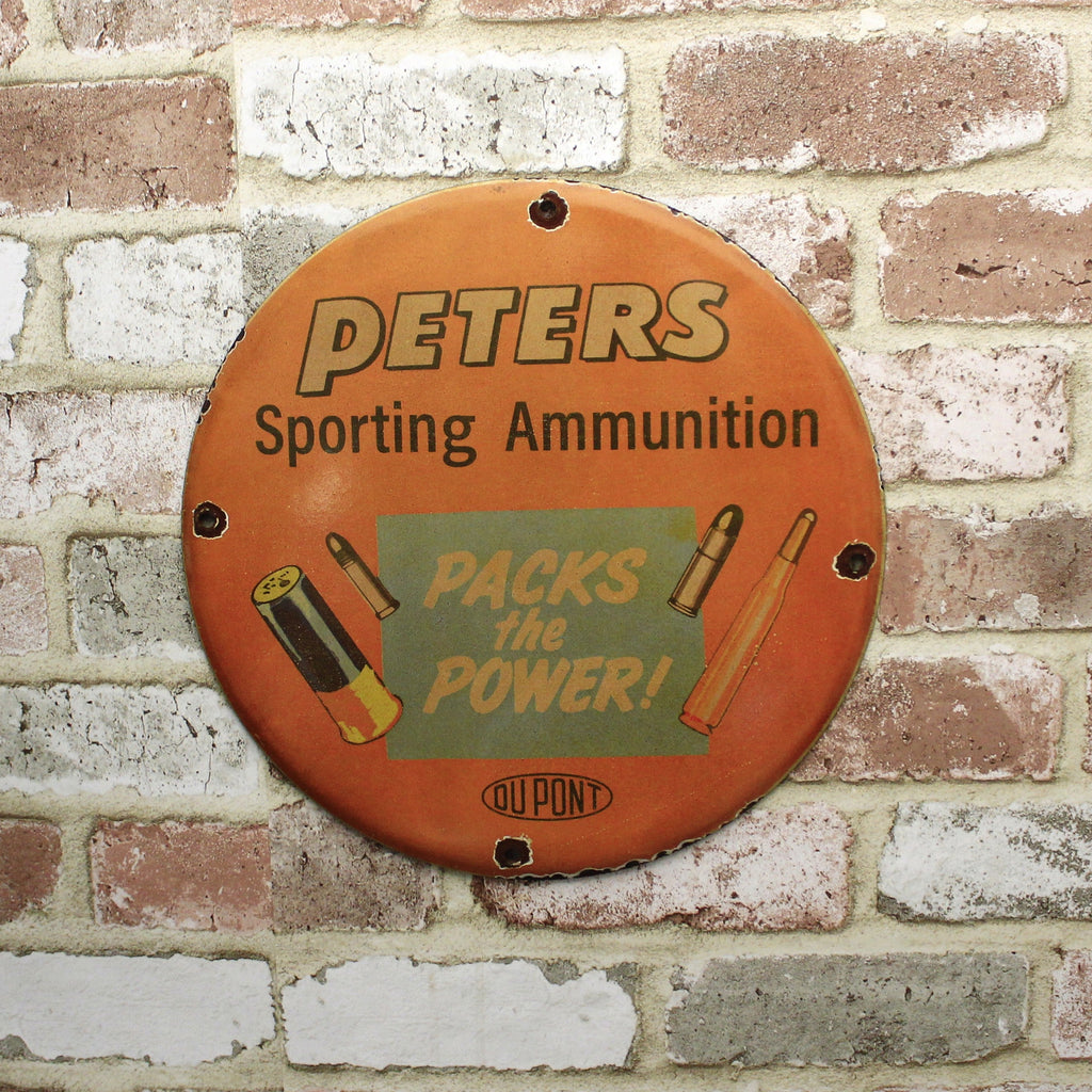 DuPont Peters Sporting Ammunition Porcelain Enamel Sign (12in)