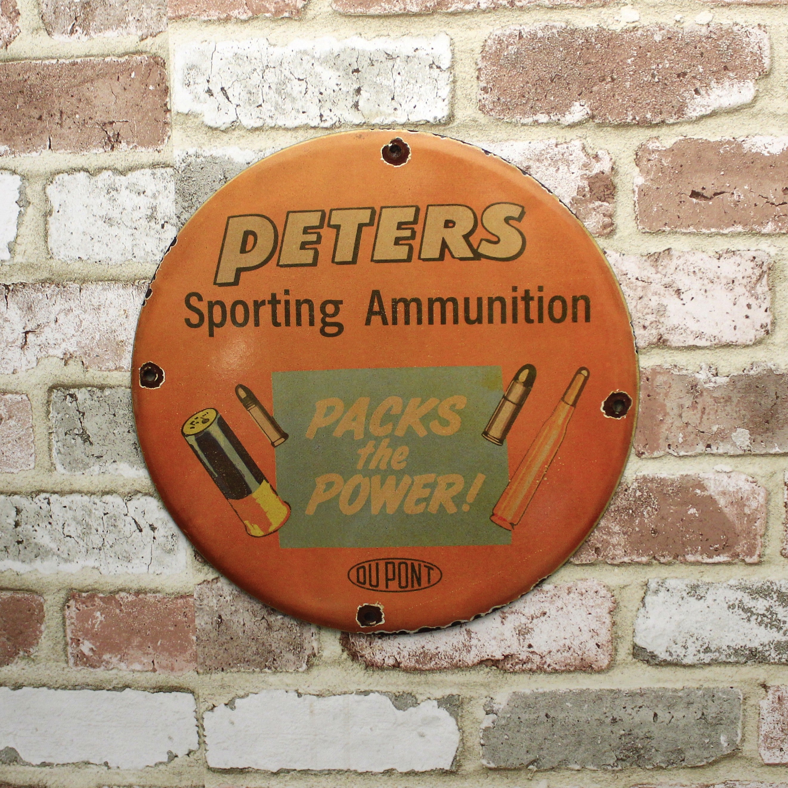 DuPont Peters Sporting Ammunition Porcelain Enamel Sign (12in)