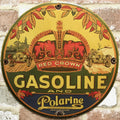 Polarine Red Crown Gasoline Porcelain Enamel Sign (12in)