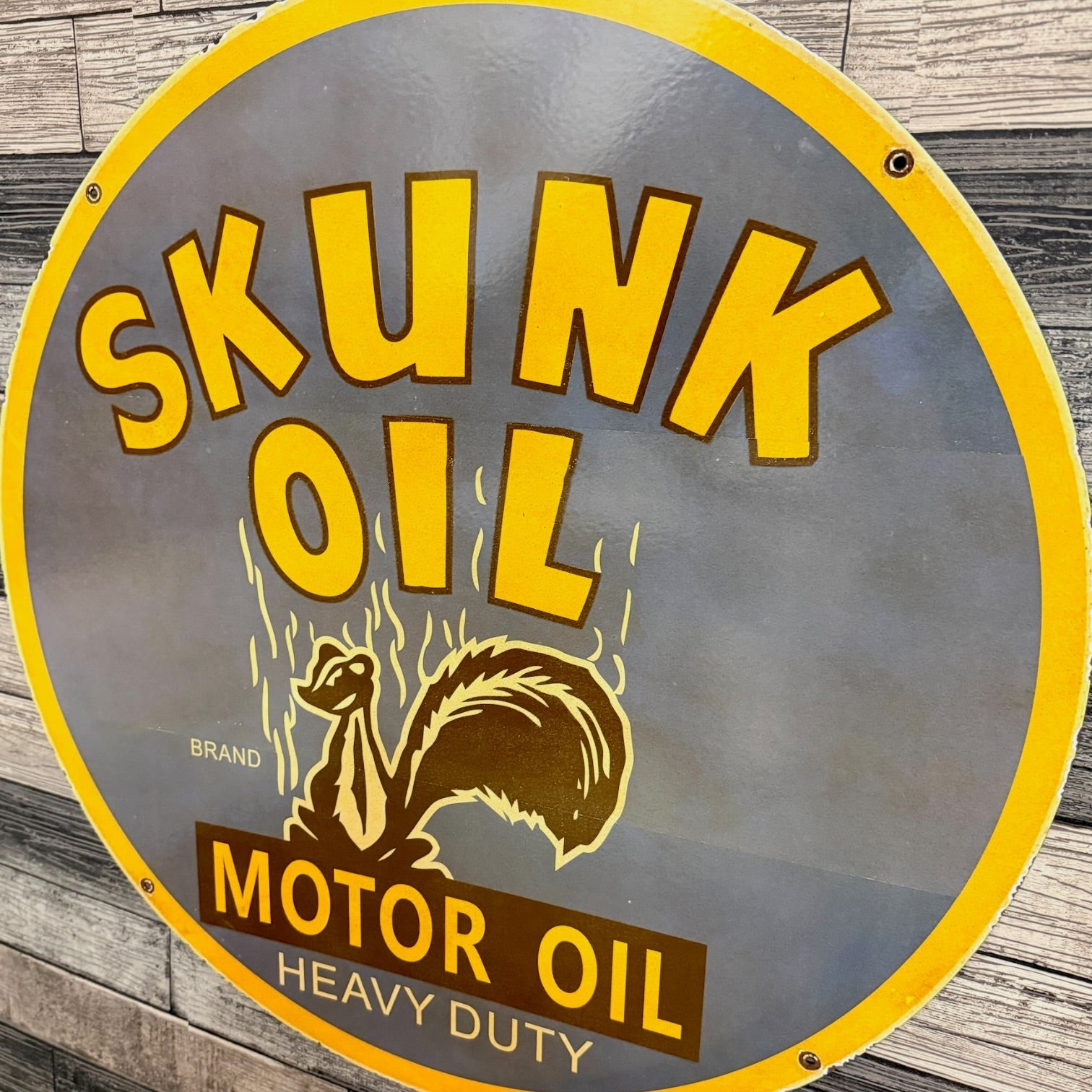 Skunk Motor Oil Large Porcelain Dealership Advertising