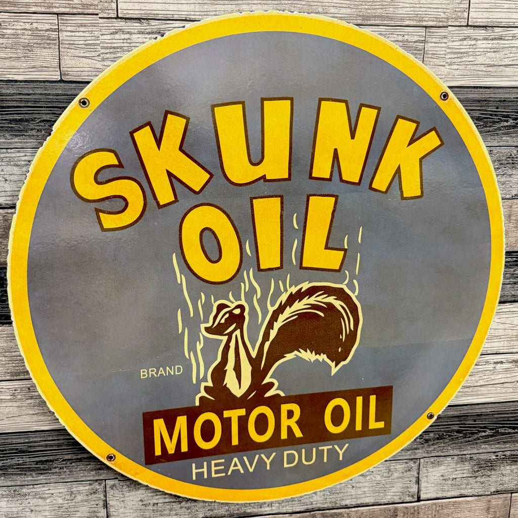 Skunk Motor Oil Large Porcelain Dealership Advertising
