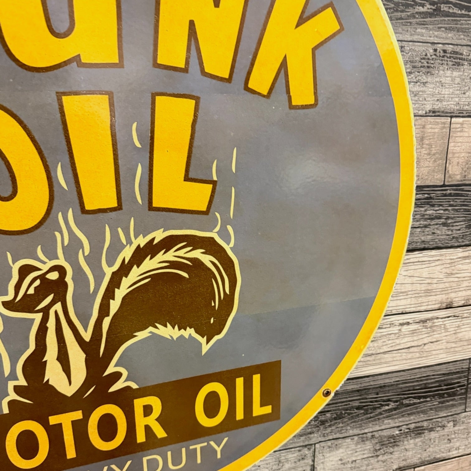 Skunk Motor Oil Large Porcelain Dealership Advertising