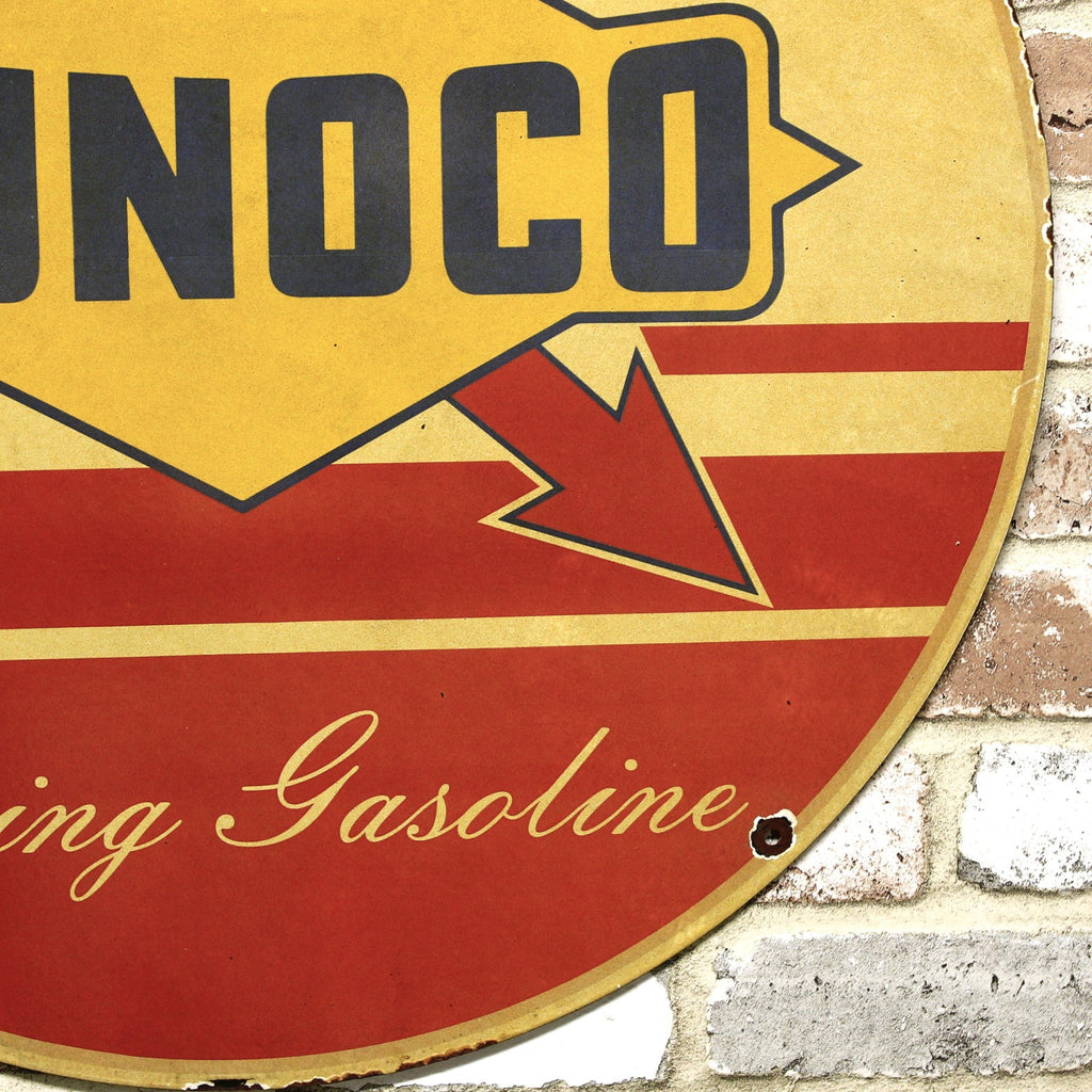 2Ft Sunoco Racing Gasoline Porcelain Enamel Sign (24-Inch)