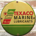Texaco Marine Lubricants Vintage Porcelain Enamel Sign (12in)