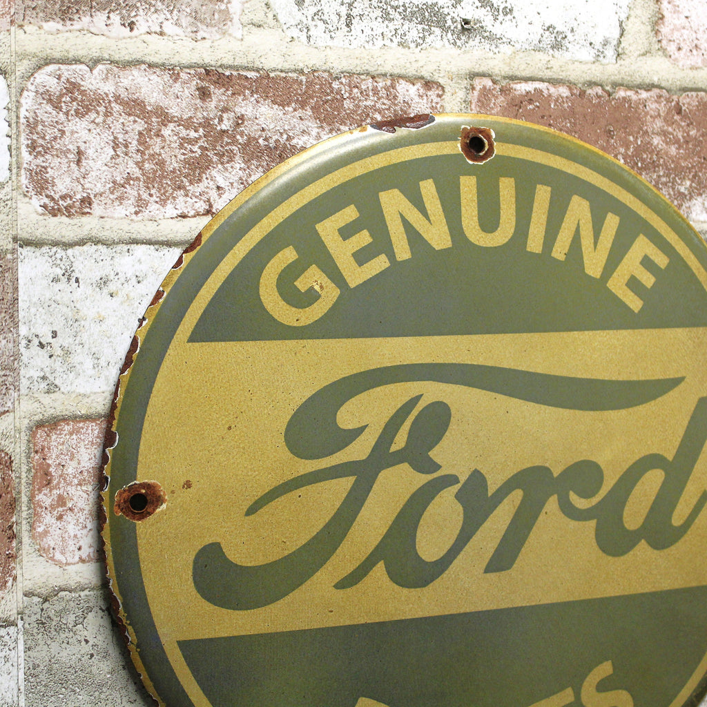 Genuine Ford Parts Light Blue Porcelain Enamel Sign (12in)