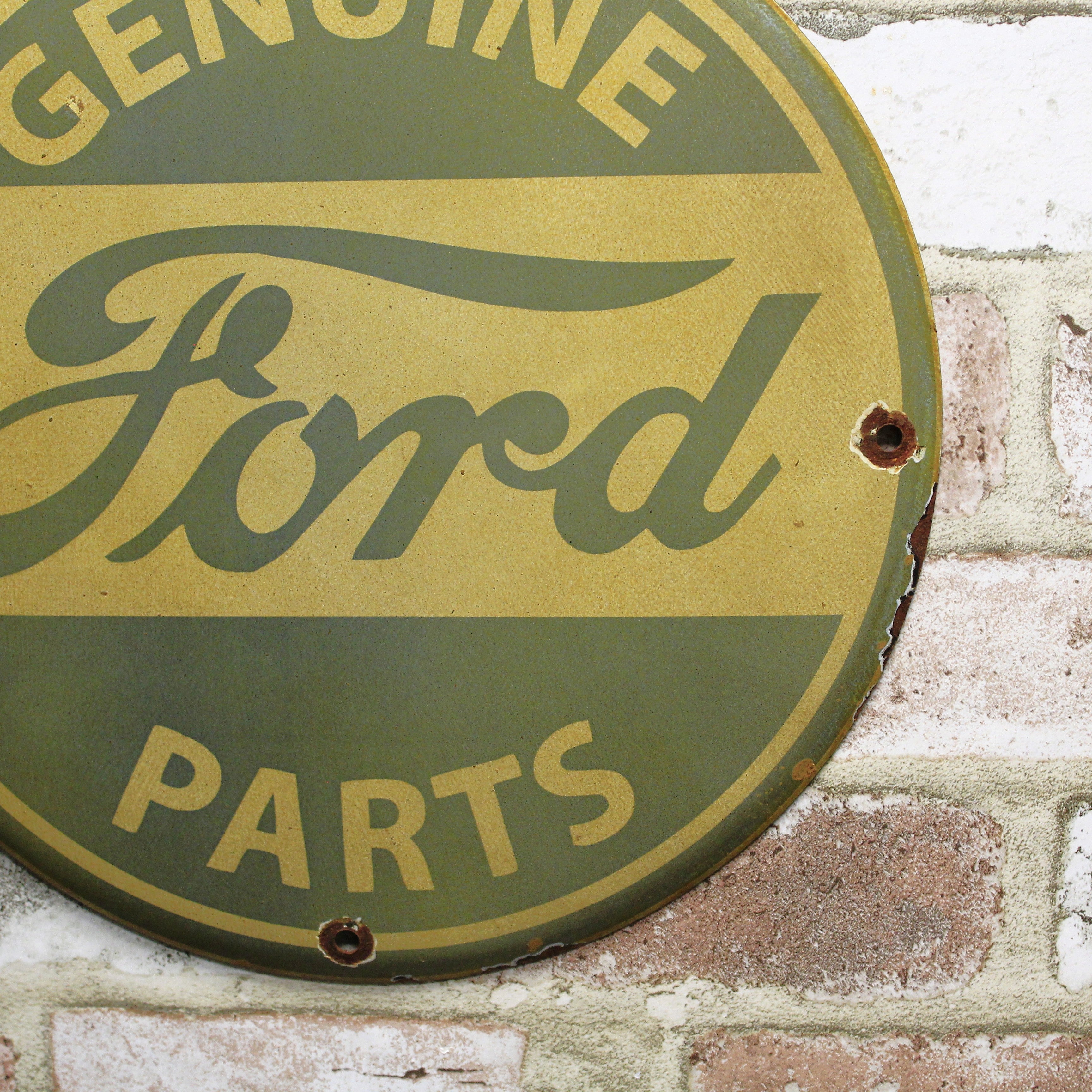 Genuine Ford Parts Light Blue Porcelain Enamel Sign (12in)