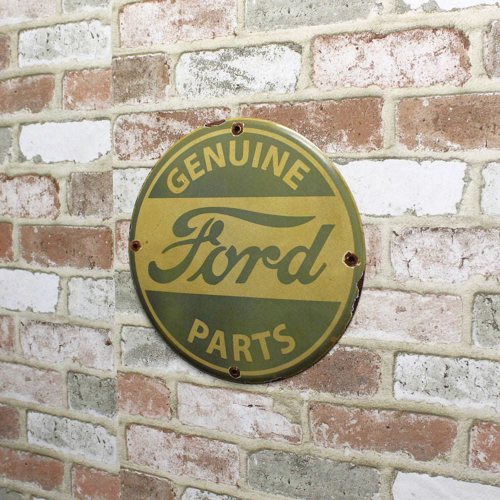 Genuine Ford Parts Light Blue Porcelain Enamel Sign (12in)