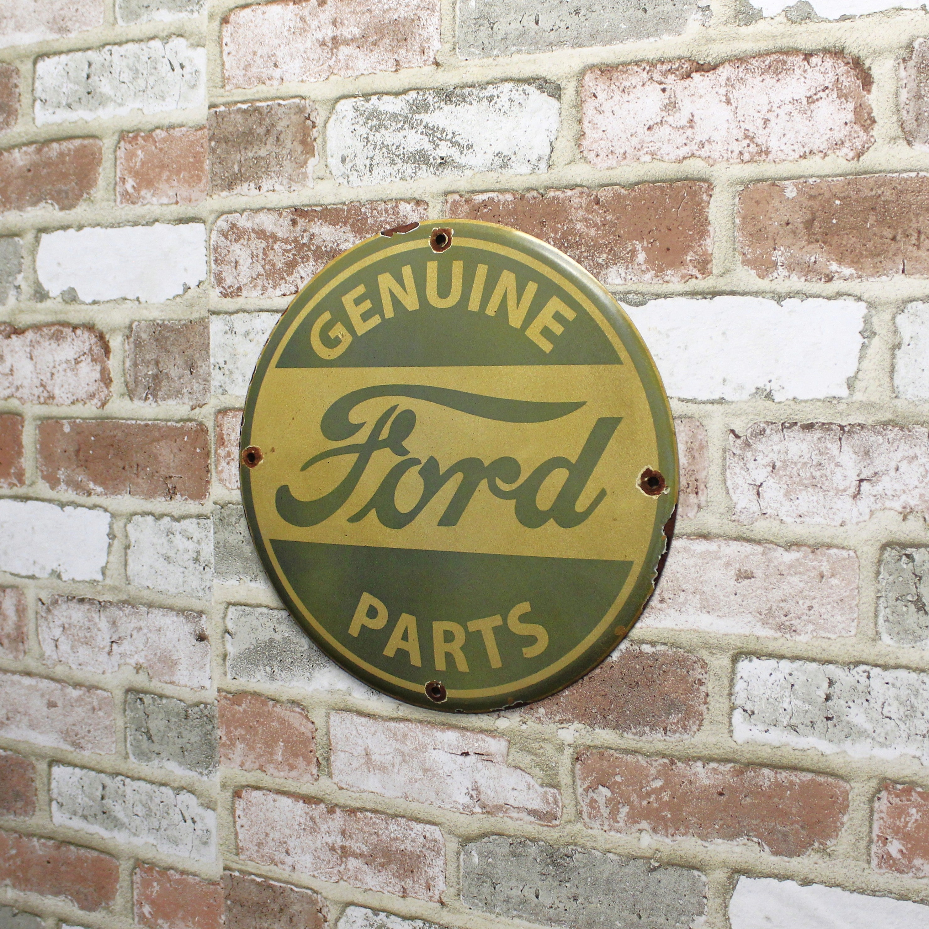 Genuine Ford Parts Light Blue Porcelain Enamel Sign (12in)