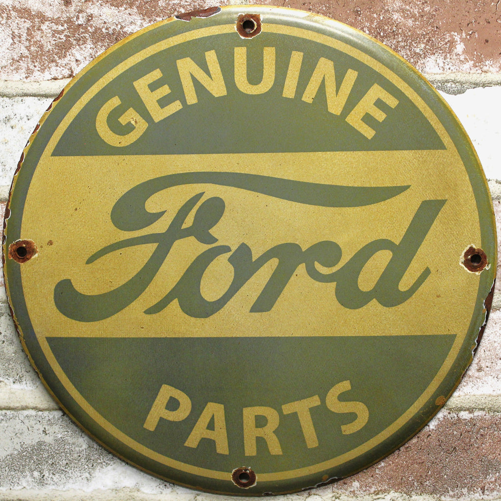 Genuine Ford Parts Light Blue Porcelain Enamel Sign (12in)