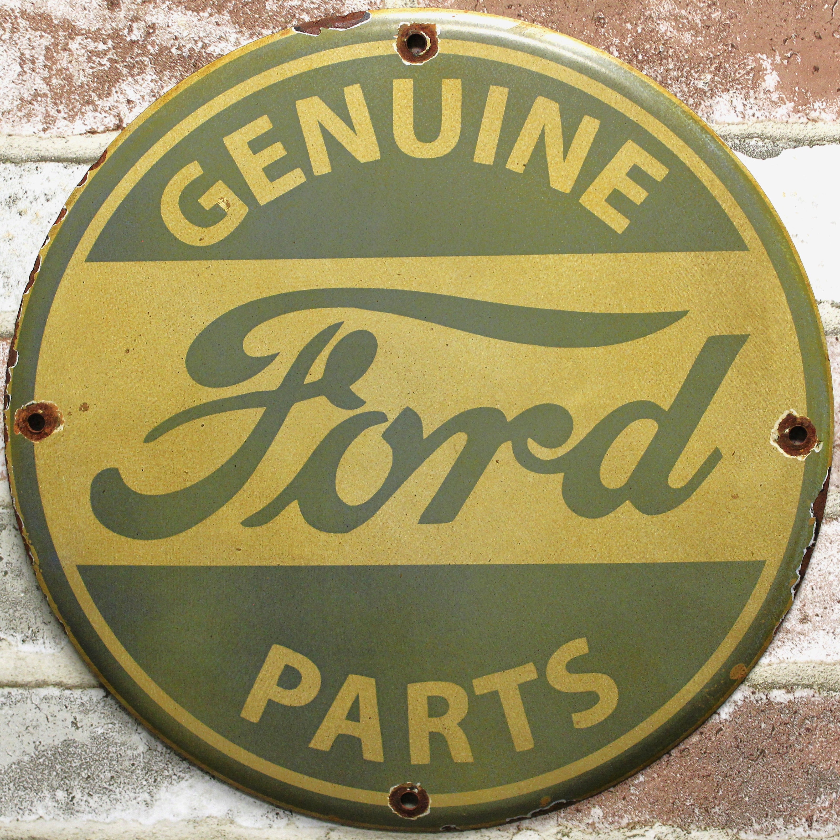 Genuine Ford Parts Light Blue Porcelain Enamel Sign (12in)