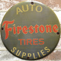 Firestone Tires Auto Supplies Porcelain Enamel Sign (12in)