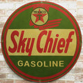 Texaco Sky Chief Gasoline Large Service Station Porcelain Enamel Sign (30in)