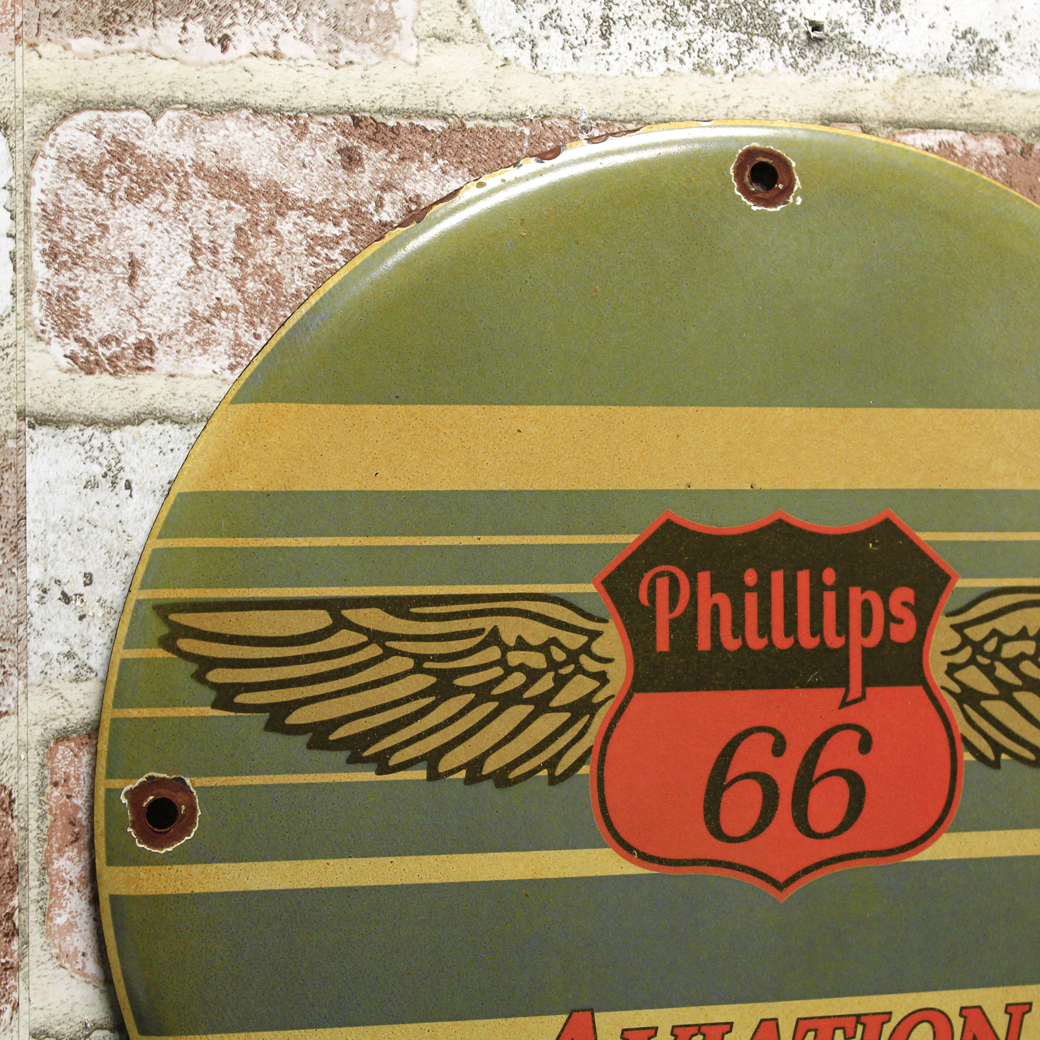 Phillips 66 Aviation Porcelain Enamel Sign (12in)