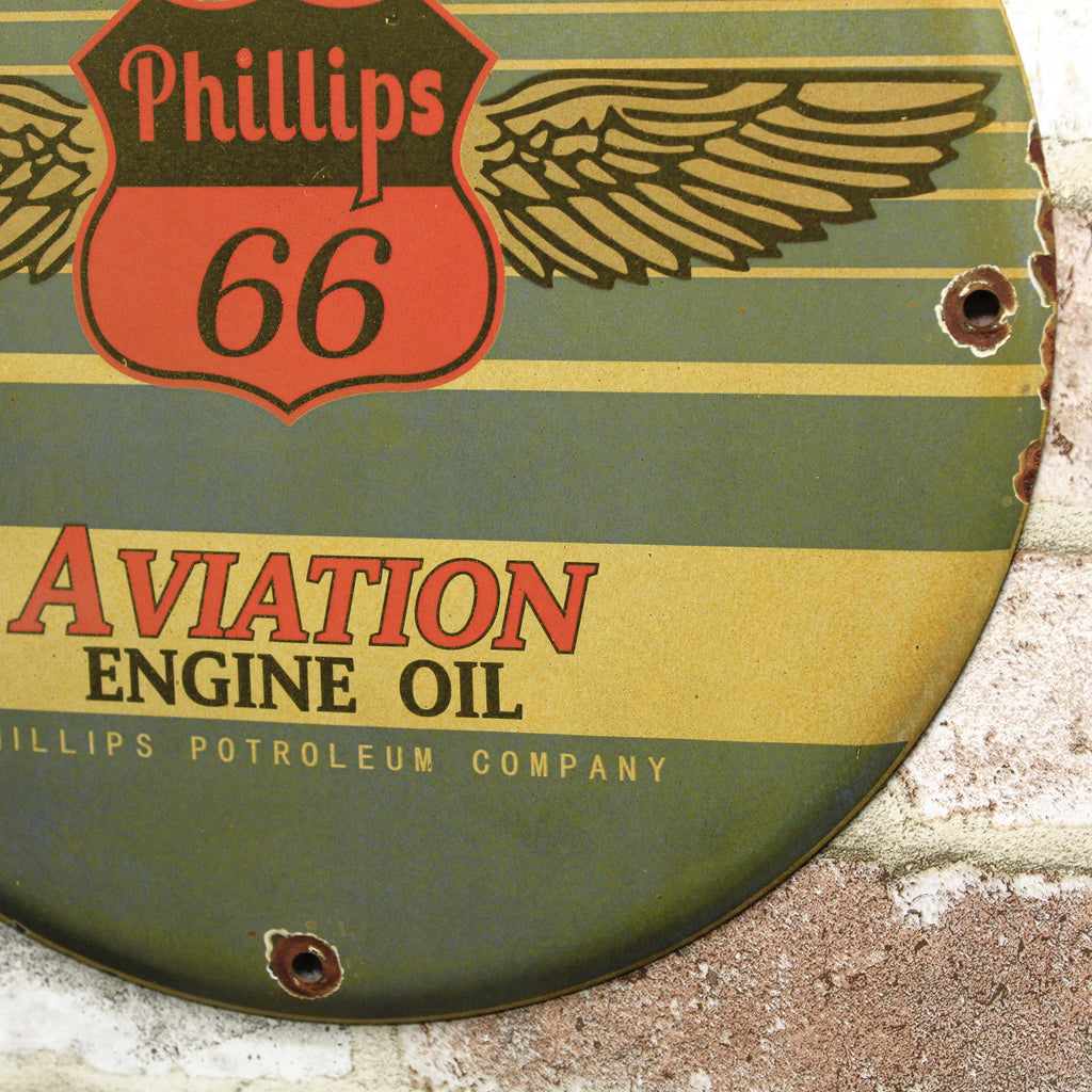 Phillips 66 Aviation Porcelain Enamel Sign (12in)