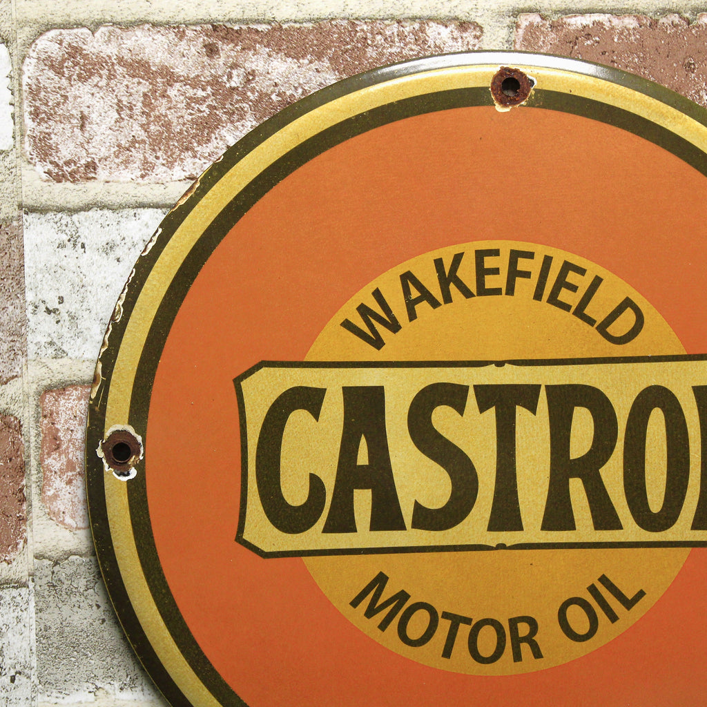 Wakefield Castrol Motor Oil Porcelain Enamel Sign (12in)