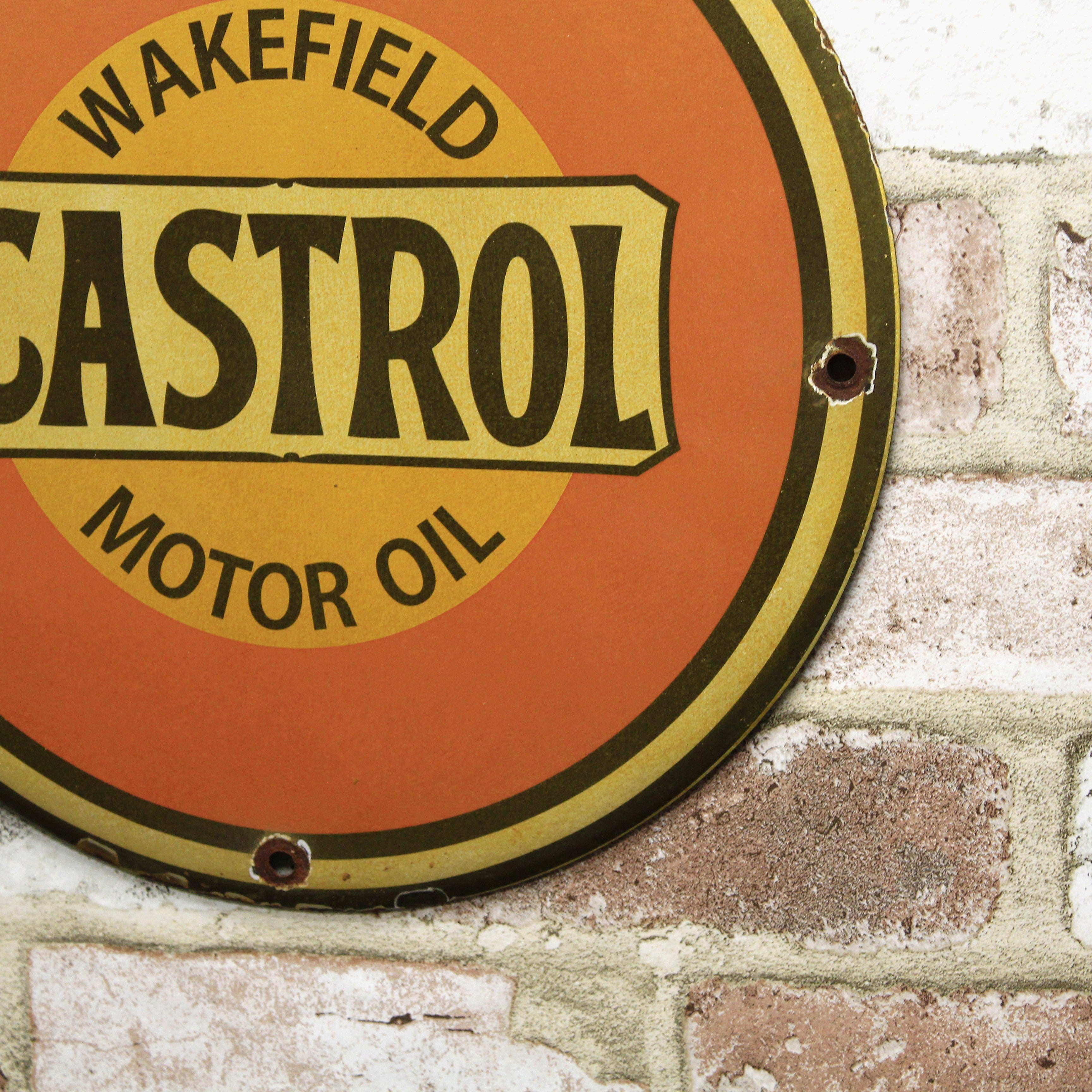 Wakefield Castrol Motor Oil Porcelain Enamel Sign (12in)