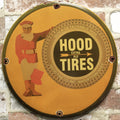 Hood Tires Extra Ply Vintage Advertisement Porcelain Enamel Sign (12in)