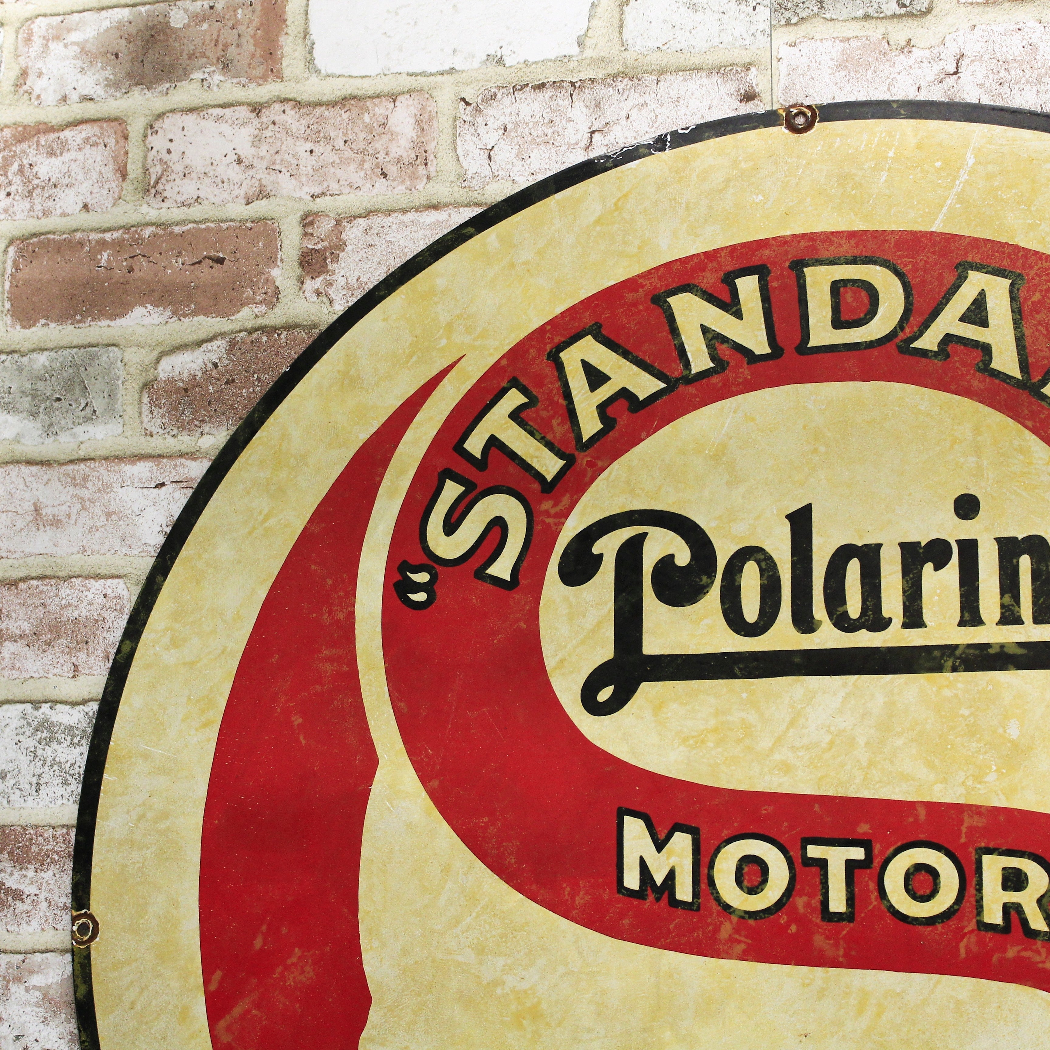 Large 30” Standard Motor Oil Gasoline Vintage Porcelain Enamel Sign