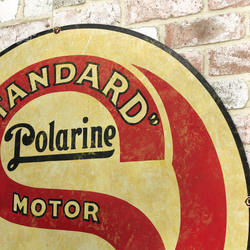 Large 30” Standard Motor Oil Gasoline Vintage Porcelain Enamel Sign