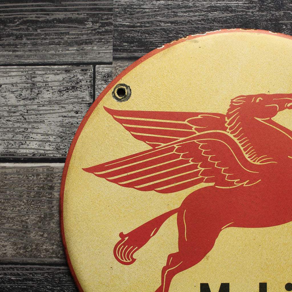 Mobilgas Red Pegasus Porcelain Enamel Sign (12in)