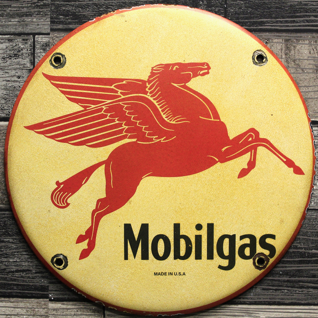 Mobilgas Red Pegasus Porcelain Enamel Sign (12in)