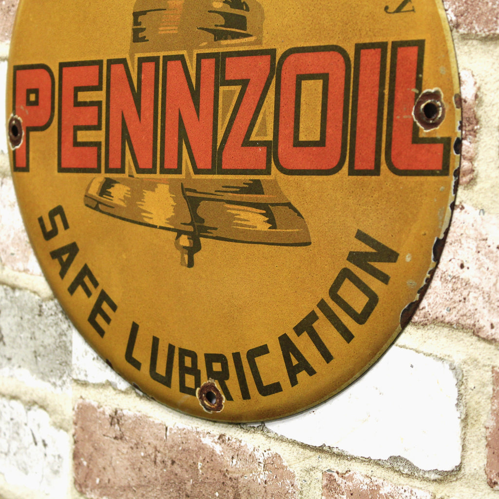 Pennzoil Supreme Pennsylvania Quality Vintage Porcelain Enamel Sign (12in)