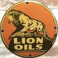 Lion Oils Porcelain Enamel Sign (12in)