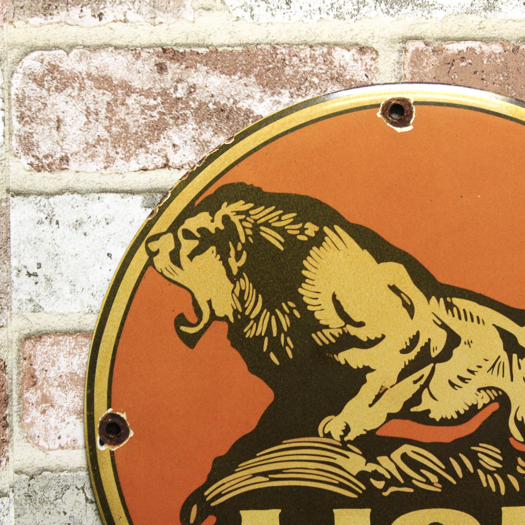 Lion Oils Porcelain Enamel Sign (12in)