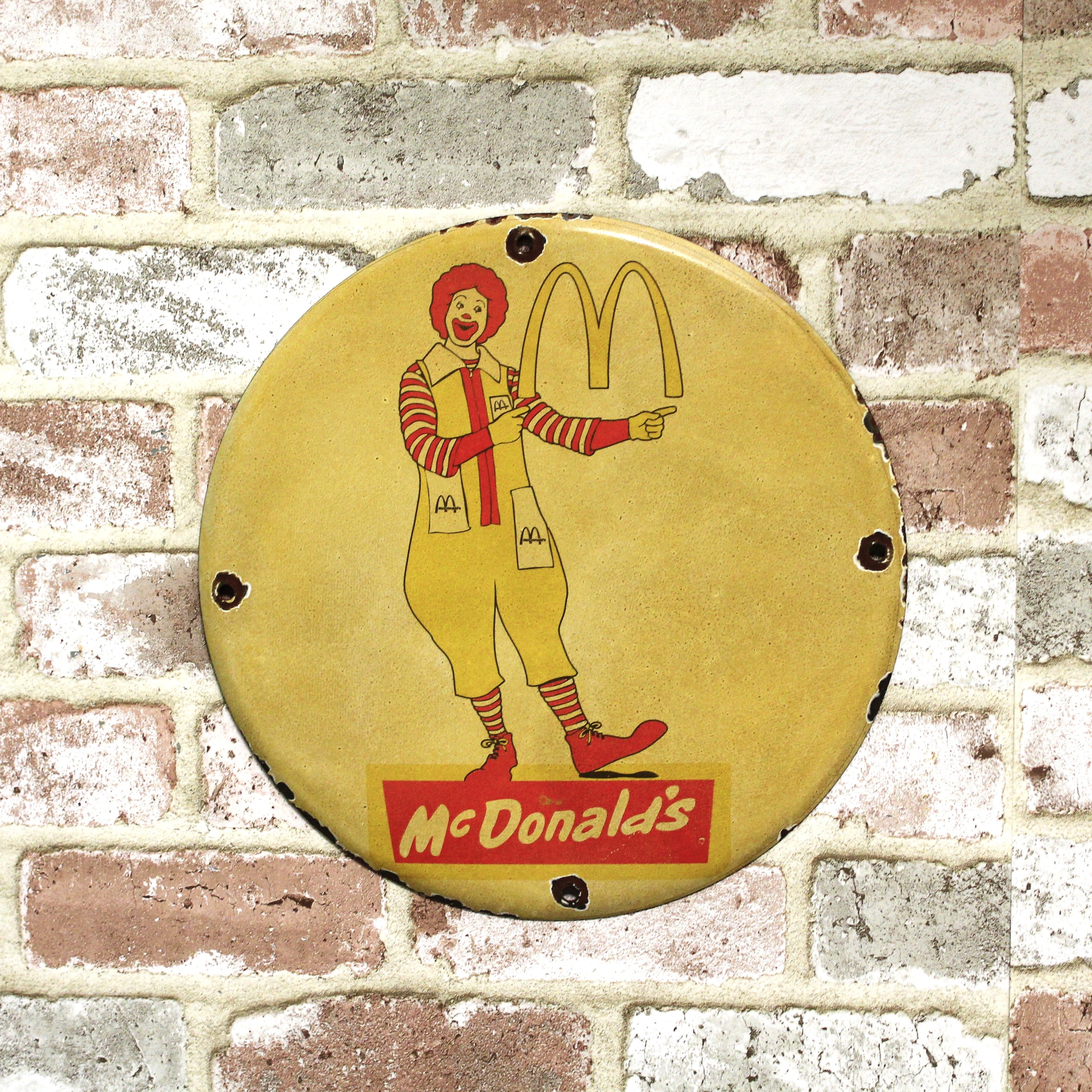 Ronald McDonald Americana Porcelain Enamel Sign (12in)