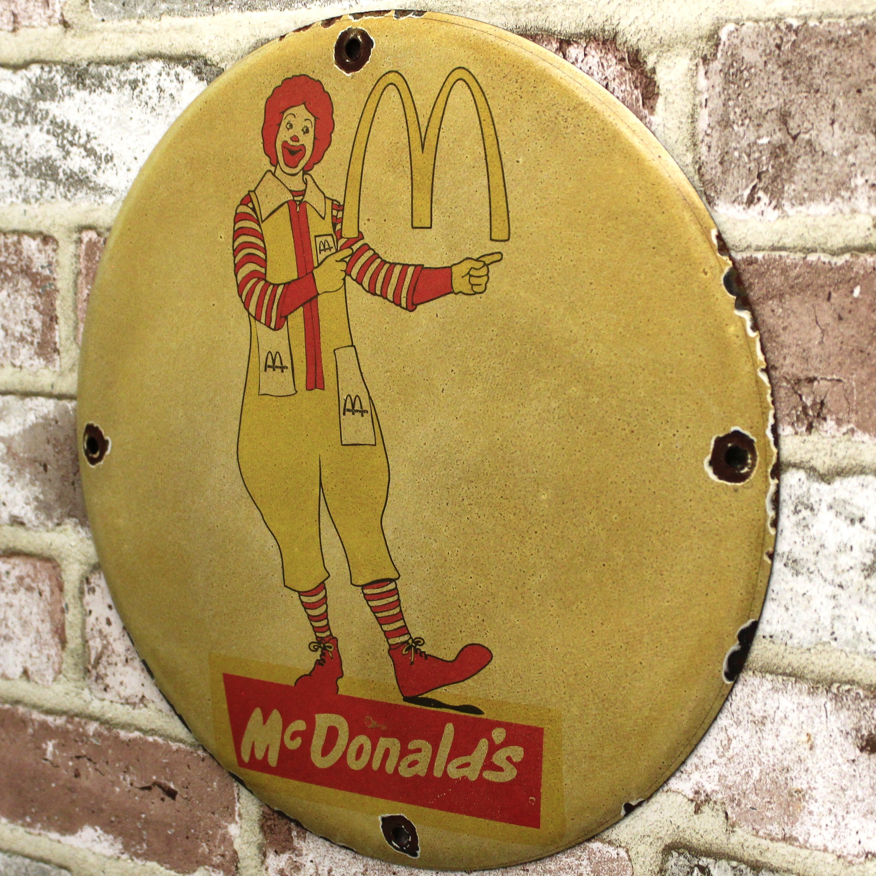 Ronald McDonald Americana Porcelain Enamel Sign (12in)