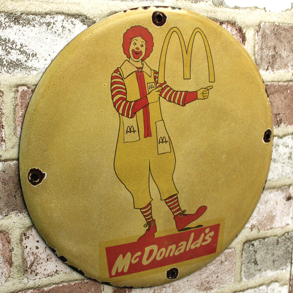 Ronald McDonald Americana Porcelain Enamel Sign (12in)