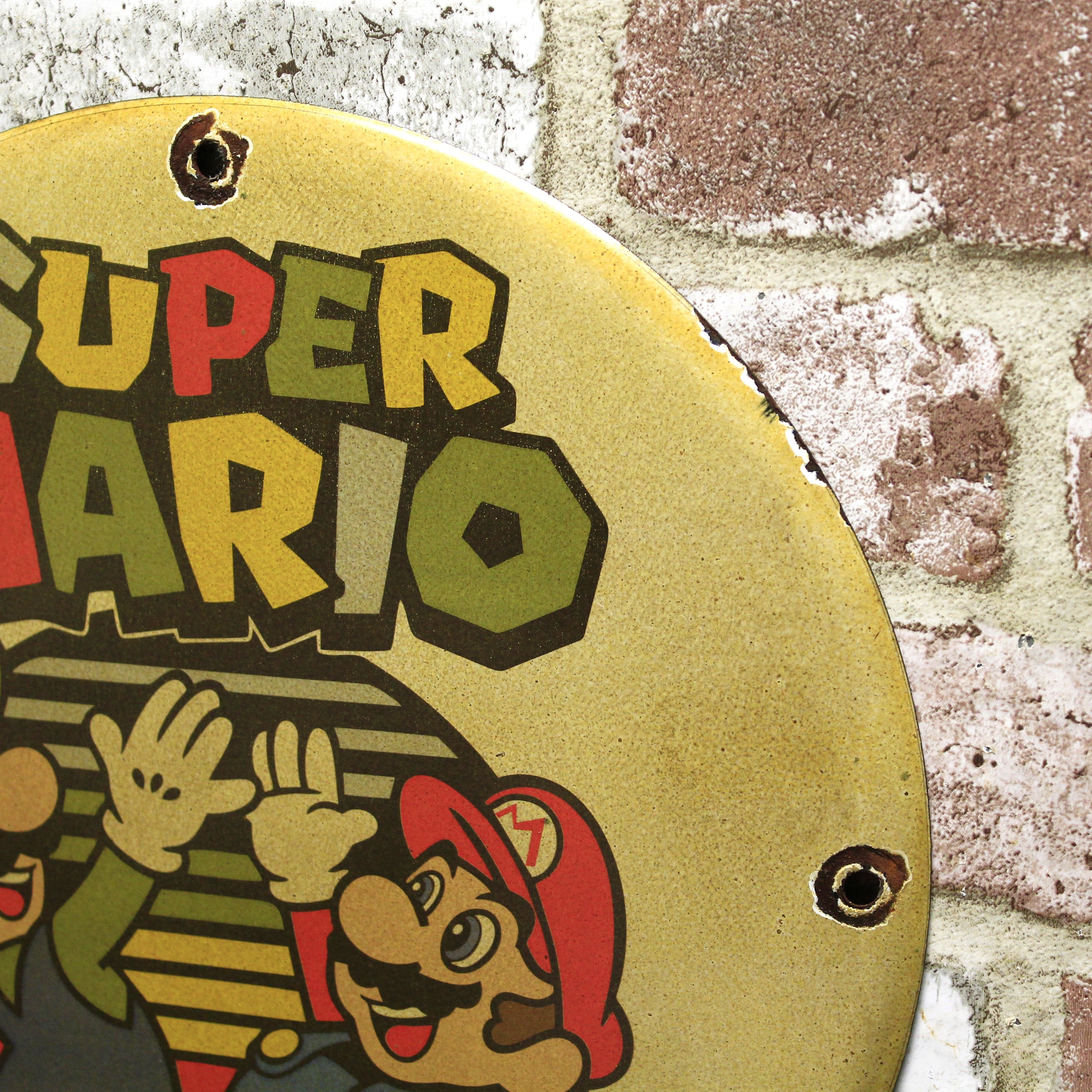 Super Mario Bros Vintage Nintendo Porcelain Enamel Sign (12in)