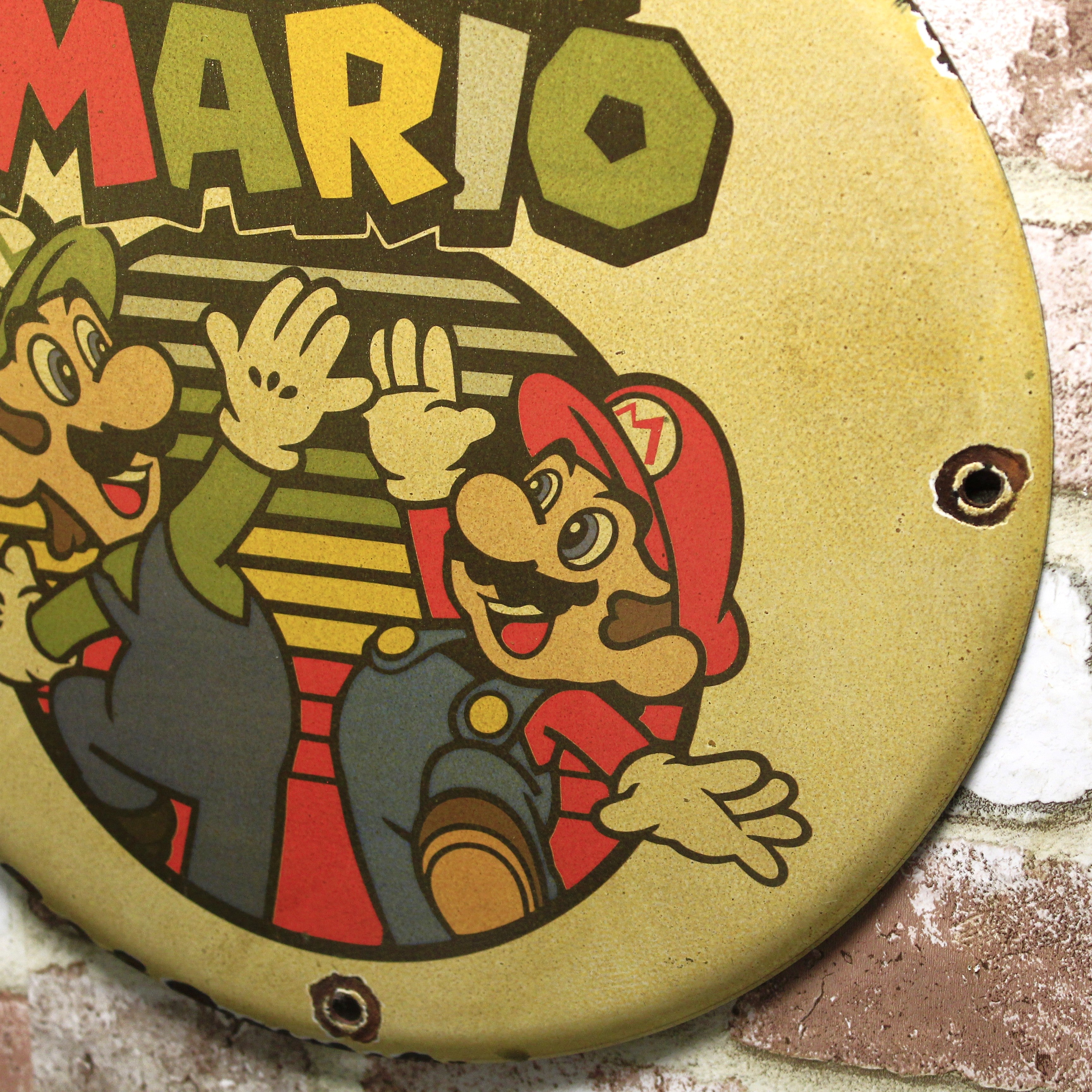 Super Mario Bros Vintage Nintendo Porcelain Enamel Sign (12in)