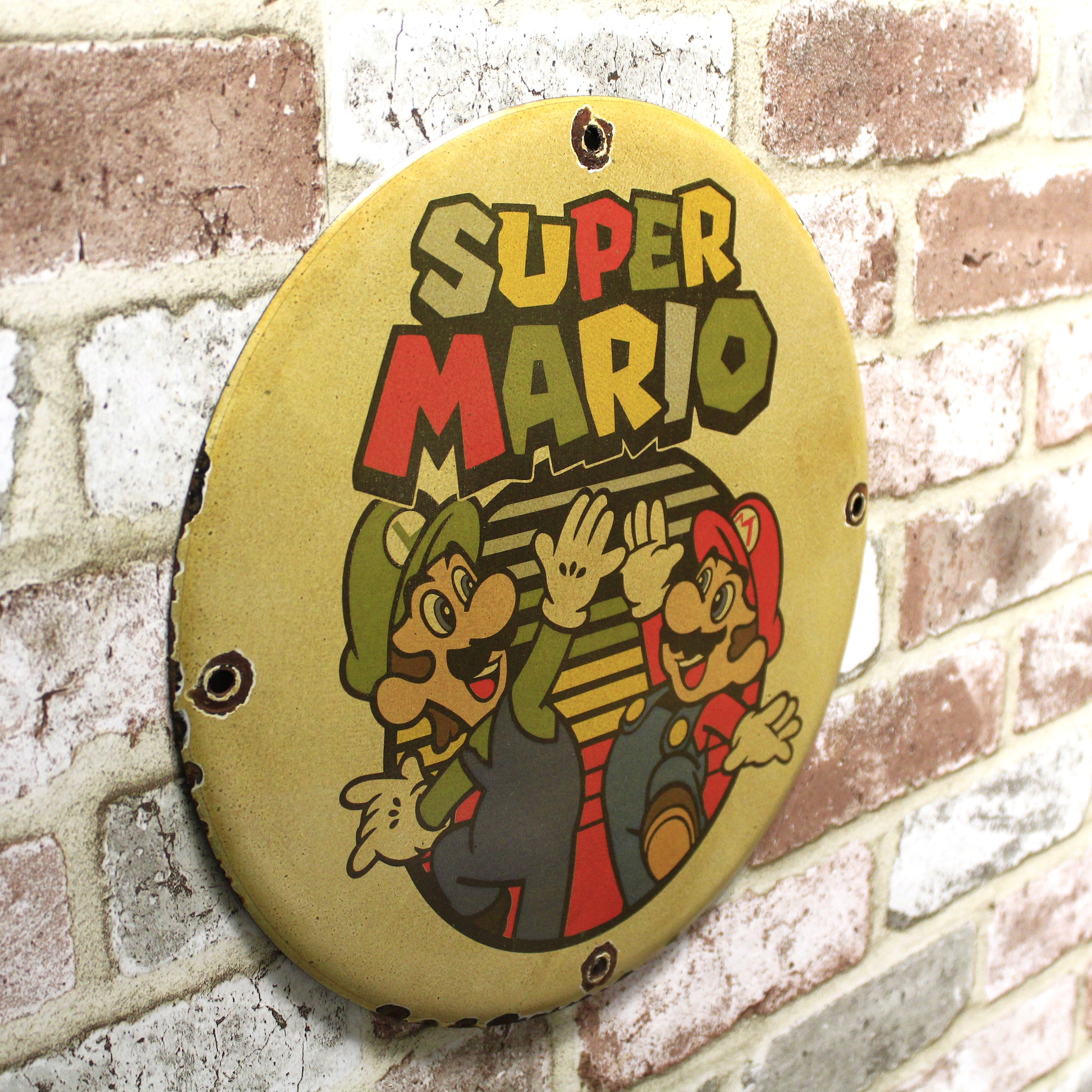 Super Mario Bros Vintage Nintendo Porcelain Enamel Sign (12in)