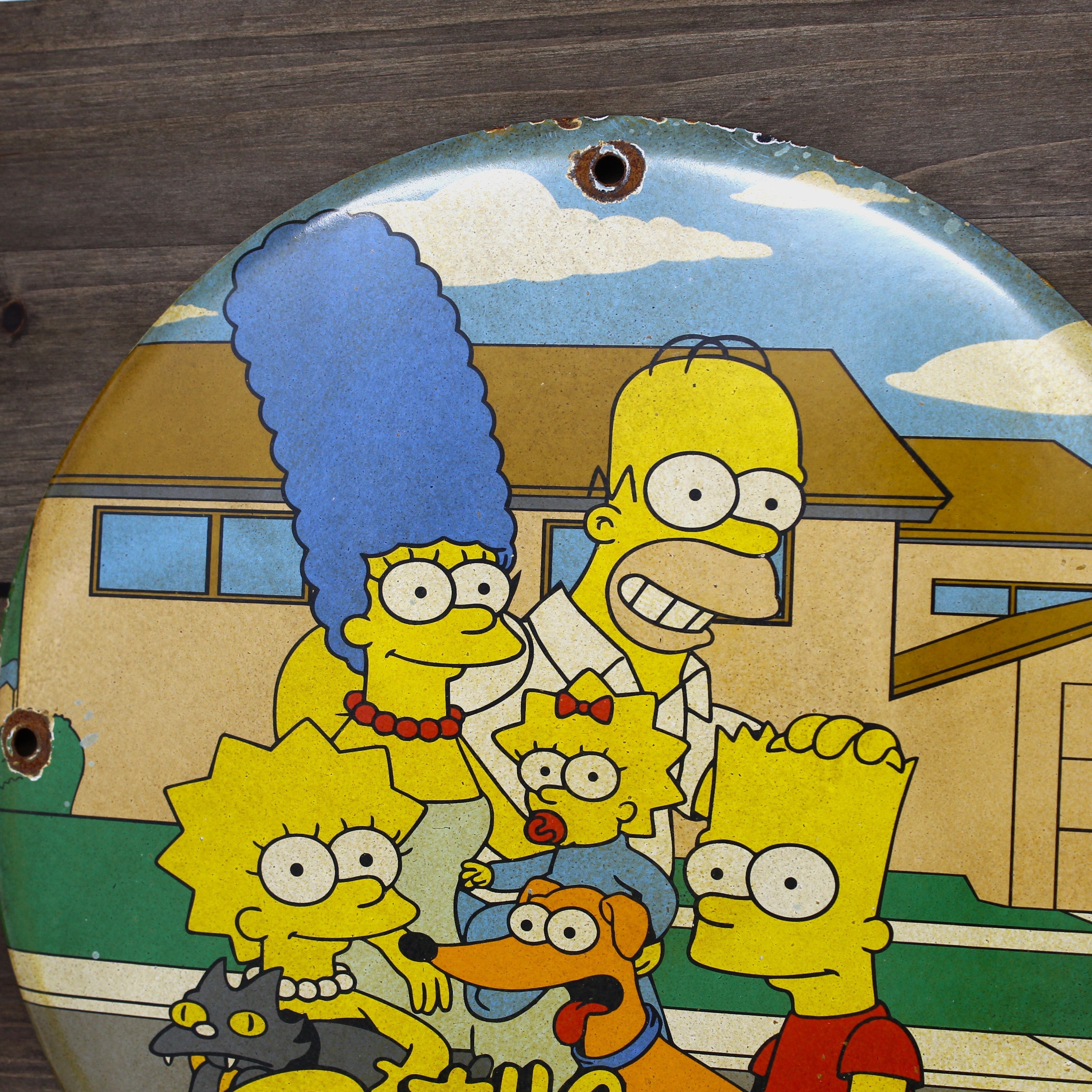 The Simpsons Iconic Television Porcelain Enamel Sign (12in)