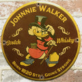 Johnnie Walker with Scrooge Scotch Whisky Porcelain Enamel Sign (12in)