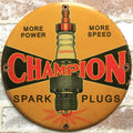 Champion Spark Plugs Round Porcelain Enamel Sign (12in)