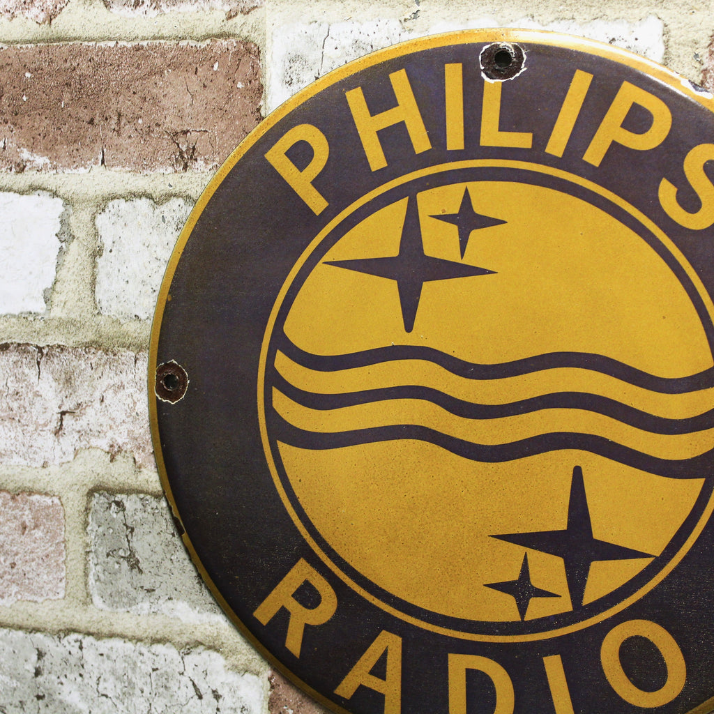 Philips Radio Vintage Porcelain Enamel Sign (12in)