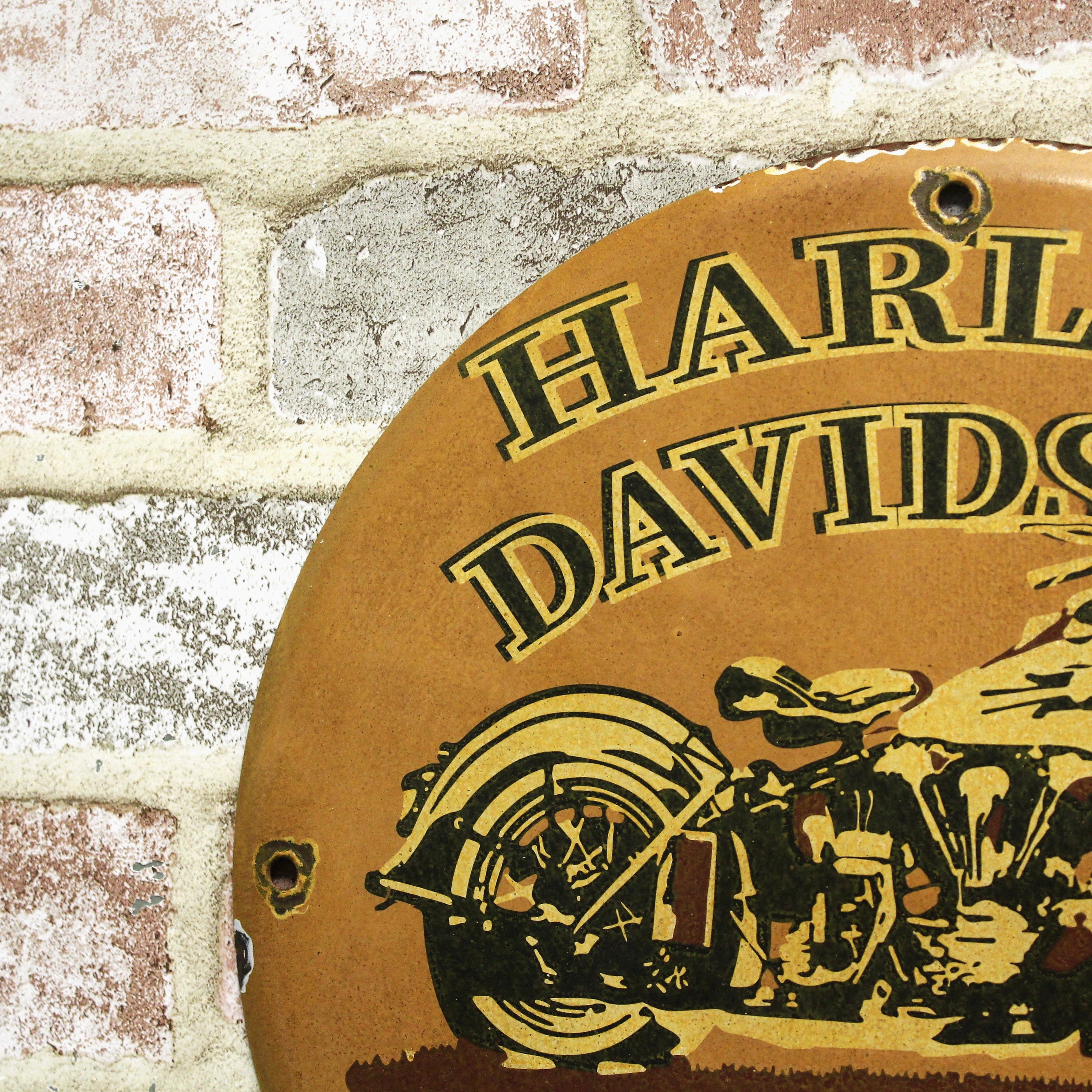 Harley Davidson Motorcycles Vintage Porcelain Enamel Sign (12in)