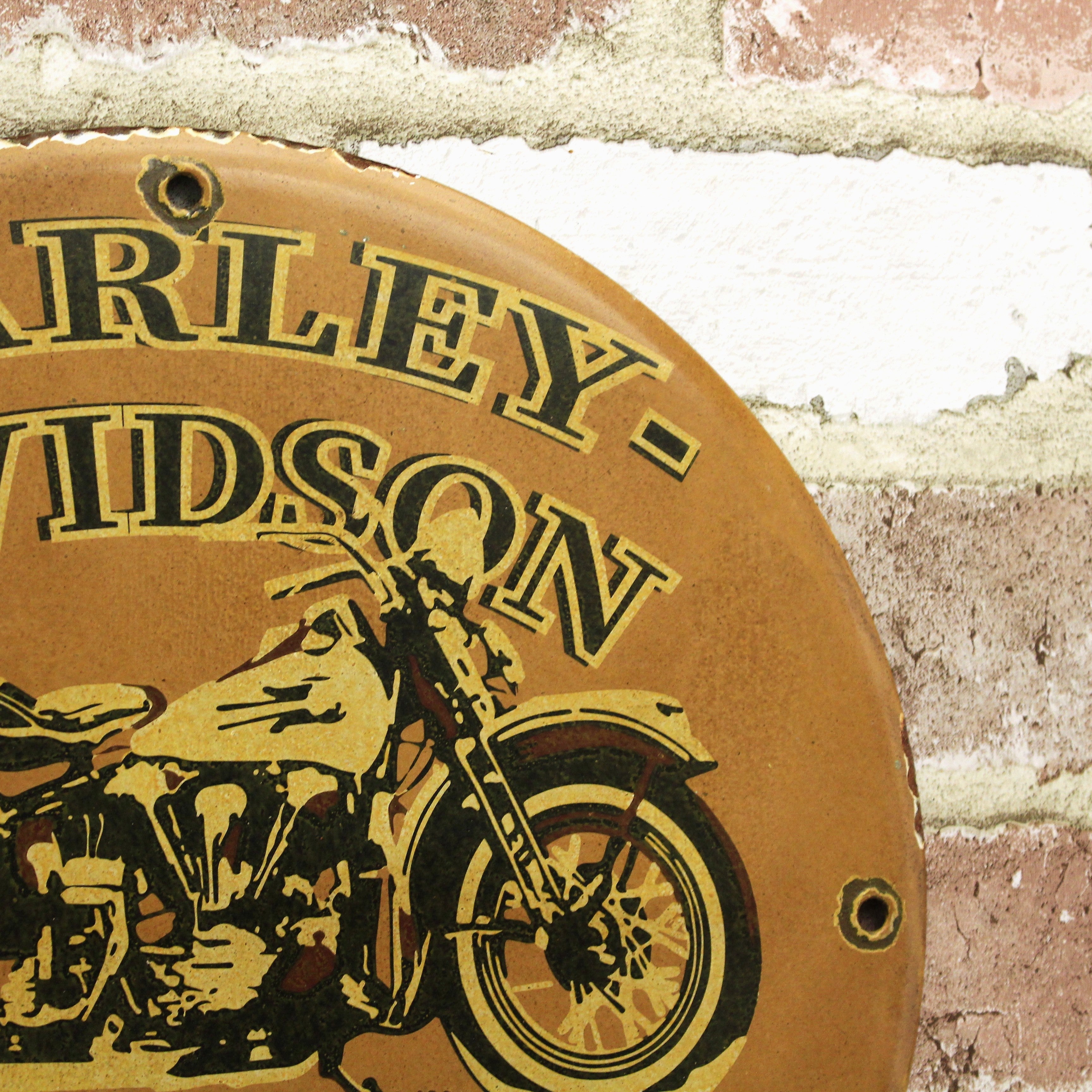 Harley Davidson Motorcycles Vintage Porcelain Enamel Sign (12in)